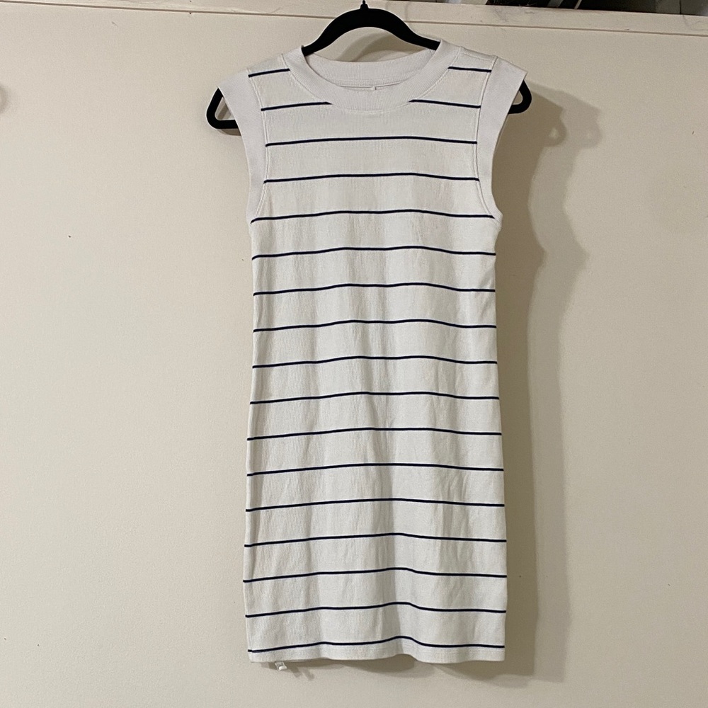 a new day White Mini Dress with Black Stripes